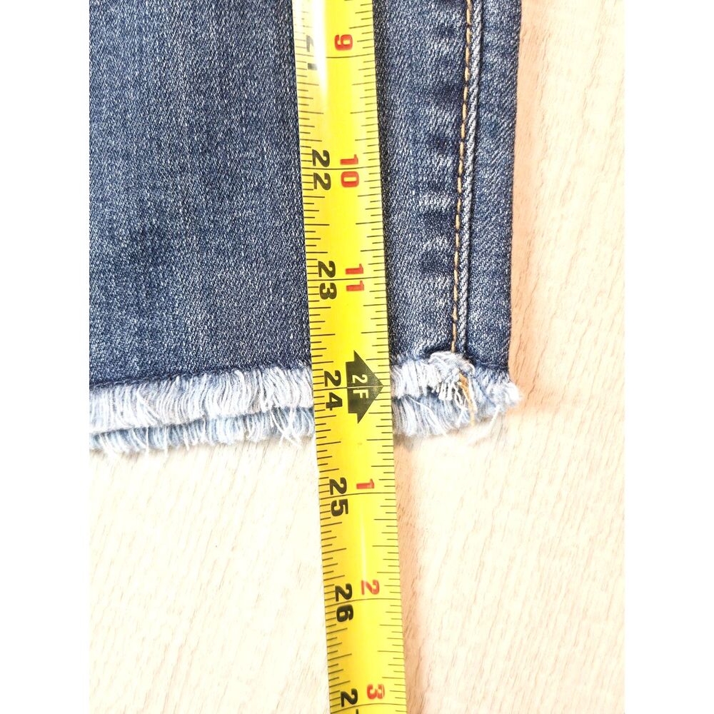 Seven7 Tower High Rise Straight Crop Jeans Size 12 Frayed Raw Hem Stretch - Picture 6 of 8